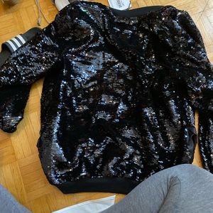 Black sequins bomber jacket